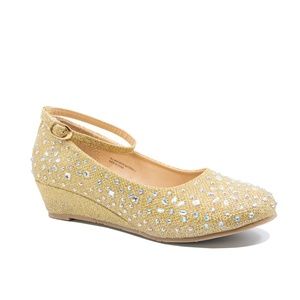 Toddler, Little and Big Girl Mary Jane Dress Shoe Rhinestones - Victoria